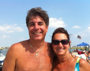 The Captain enjoys hanging out on the beach and relaxing with his wife Marceda.