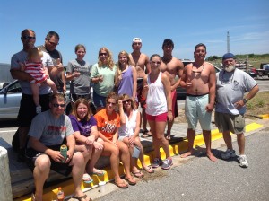 Our temporary family at Oregon Inlet for the hour!  great people and nice conversation.